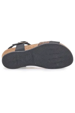 Sandali neri con zeppa e cinturino Bio Up 306