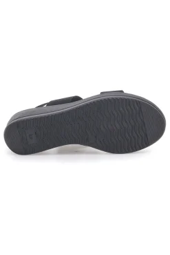 Sandali Neri Con Zeppa Elasticizzati MIO TEMPO 2210/9738