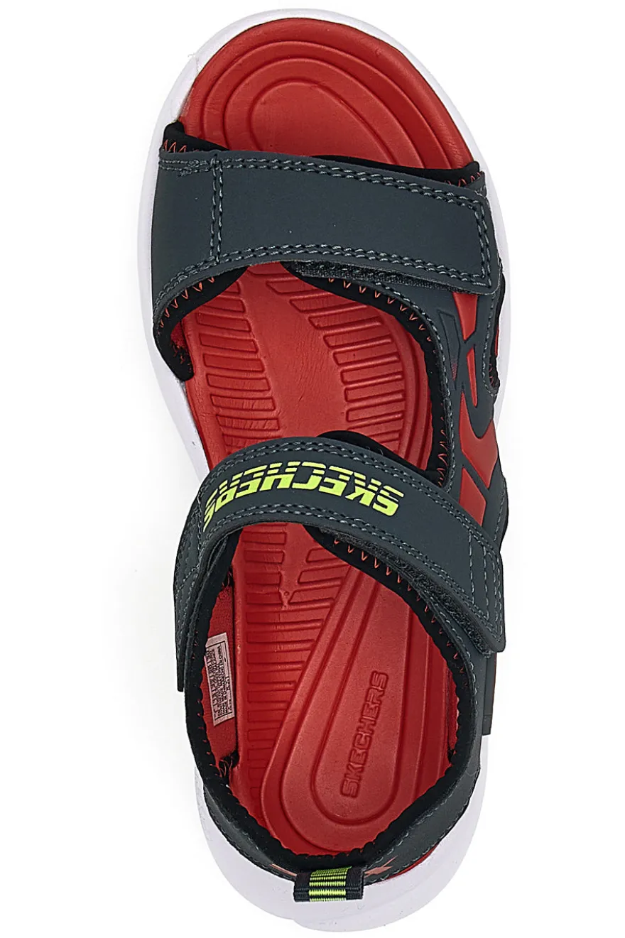 Sandali Neri e Rossi In Tessuto Skechers Razor Splash Aqua Buddies