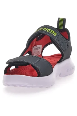 Sandali Neri e Rossi In Tessuto Skechers Razor Splash Aqua Buddies