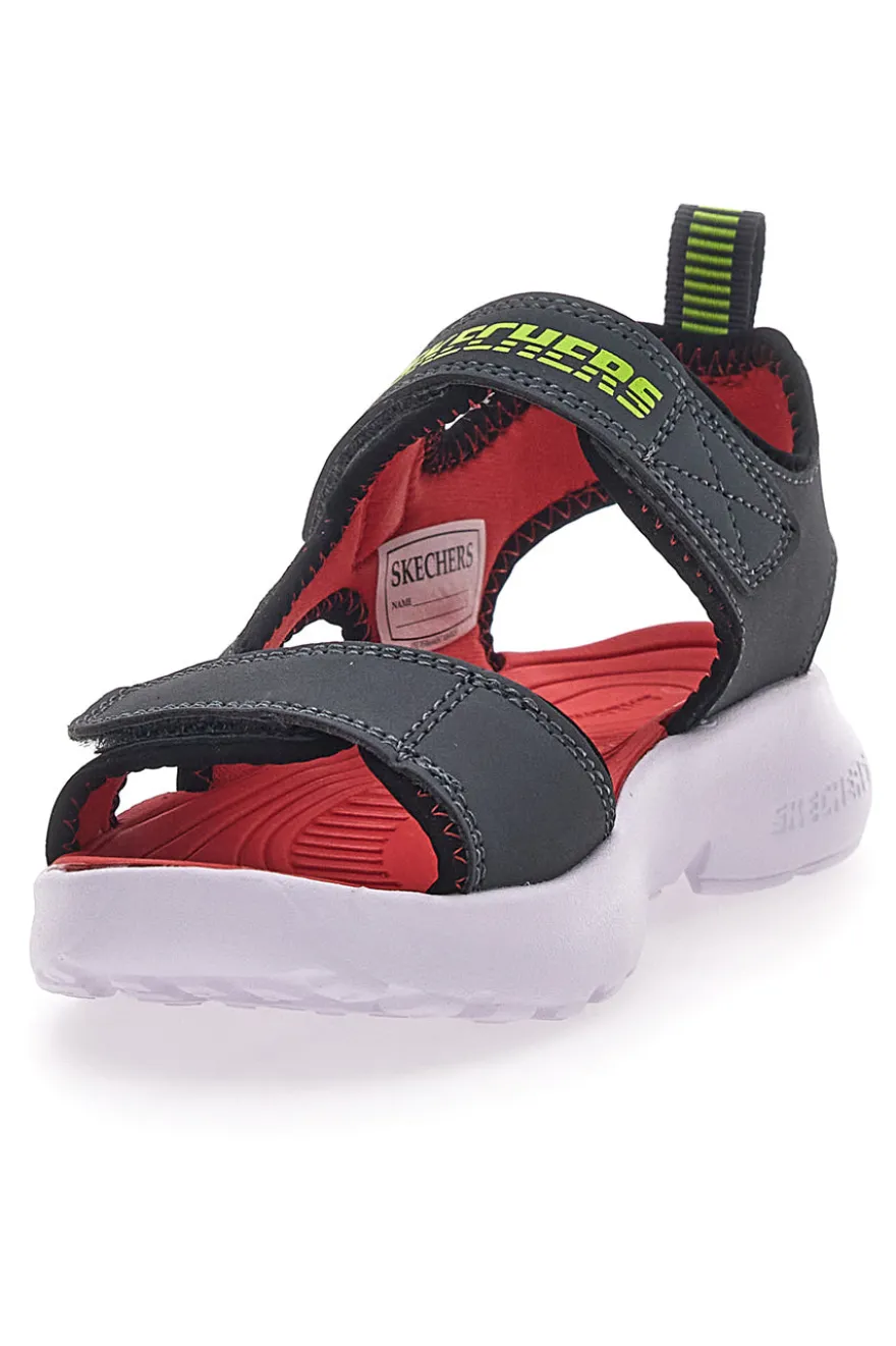 Sandali Neri e Rossi In Tessuto Skechers Razor Splash Aqua Buddies