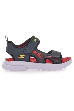 Sandali Neri e Rossi In Tessuto Skechers Razor Splash Aqua Buddies