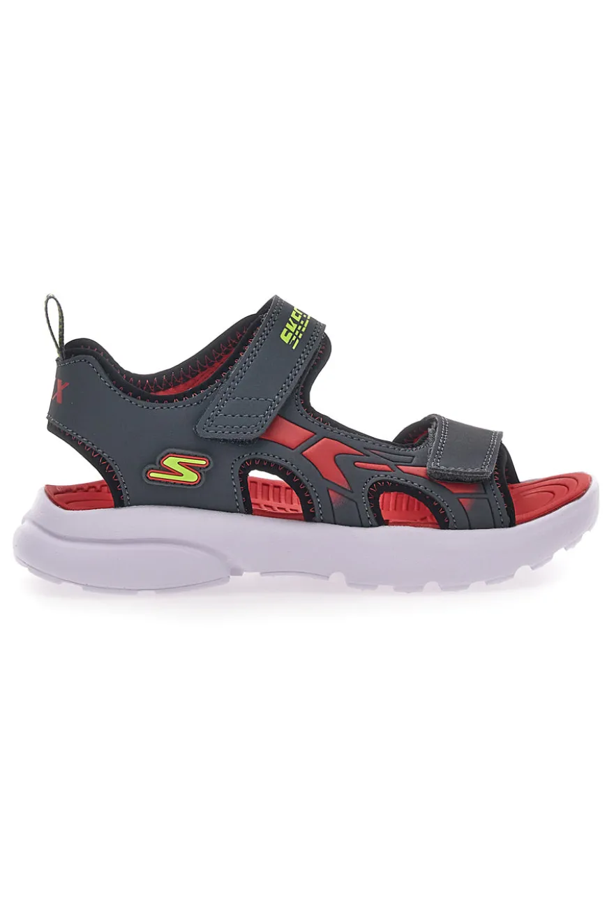 Sandali Neri e Rossi In Tessuto Skechers Razor Splash Aqua Buddies