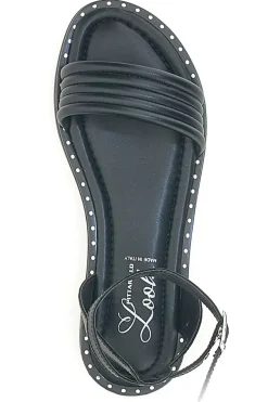 Sandali Neri Flat Con Cinturino Regolabile Pittarello Look DC43877