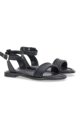 Sandali Neri Flat Con Cinturino Regolabile Pittarello Look DC43877