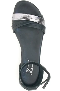 Sandali Neri Flat Con Dettagli Argentati Pittarello Look 225410