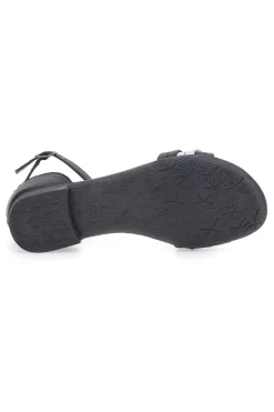 Sandali Neri Flat Con Dettagli Argentati Pittarello Look 225410