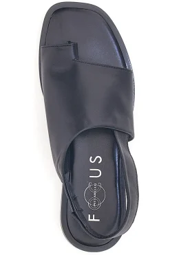 Sandali Neri Flat in Pelle Made in Italy Pittarello Focus 19348