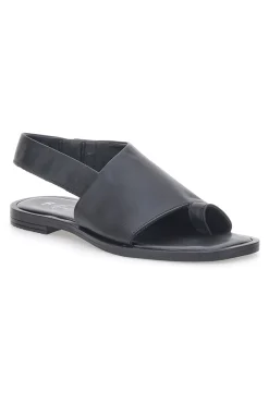Sandali Neri Flat in Pelle Made in Italy Pittarello Focus 19348