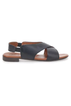 Sandali Neri Flat In Vera Pelle Con Elastico Pittarello Look 225435