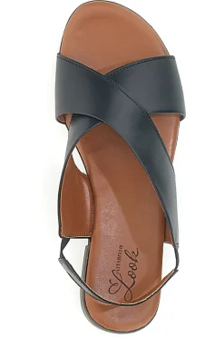 Sandali Neri Flat In Vera Pelle Con Elastico Pittarello Look 225435