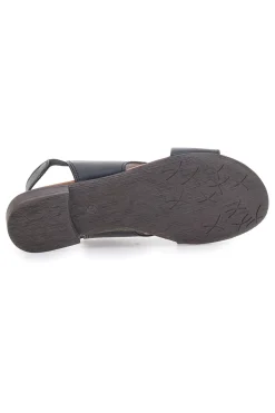 Sandali Neri Flat In Vera Pelle Con Elastico Pittarello Look 225435
