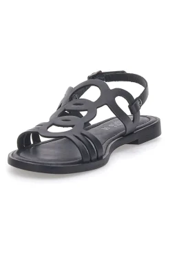 Sandali Neri Flat In Vera Pelle Pittarello Sun A6440101