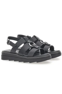 Sandali Neri In Pelle 100% Eco Friendly Pittarello Rock 5835