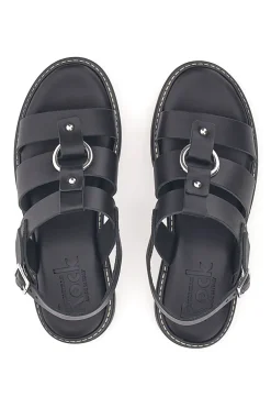 Sandali Neri In Pelle 100% Eco Friendly Pittarello Rock 5835