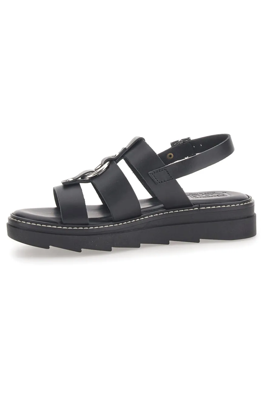Sandali Neri In Pelle 100% Eco Friendly Pittarello Rock 5835