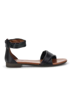 Sandali neri in pelle con fascia e cinturino Pittarello look 225675