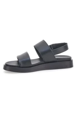 Sandali neri in pelle con doppia fascia e chiusura in velcro Pittarello Focus 28066IN