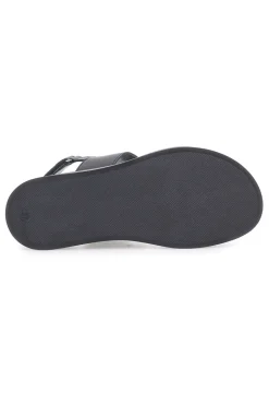Sandali neri in pelle con doppia fascia e chiusura in velcro Pittarello Focus 28066IN