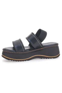 Sandali Neri in Pelle con Platform e Elastico Posteriore PITTARELLO 54874