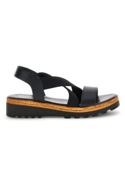 Sandali neri in pelle con fasce incrociate Pittarello 310570811