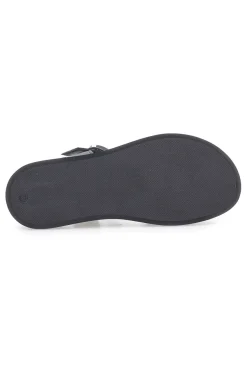 Sandali neri in pelle con fascette incrociate e fibbia Pittarello Focus 28065PE