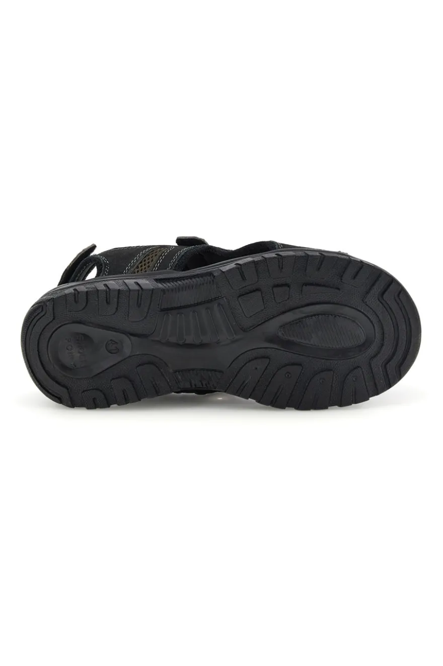 Sandali neri in pelle Superga S86U292