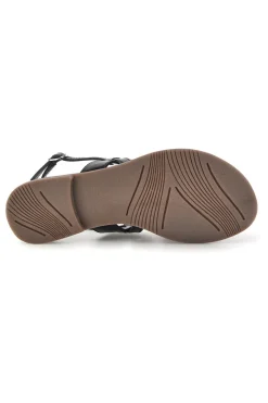 Sandali neri in vera pelle con frange Pittarello look IF10277