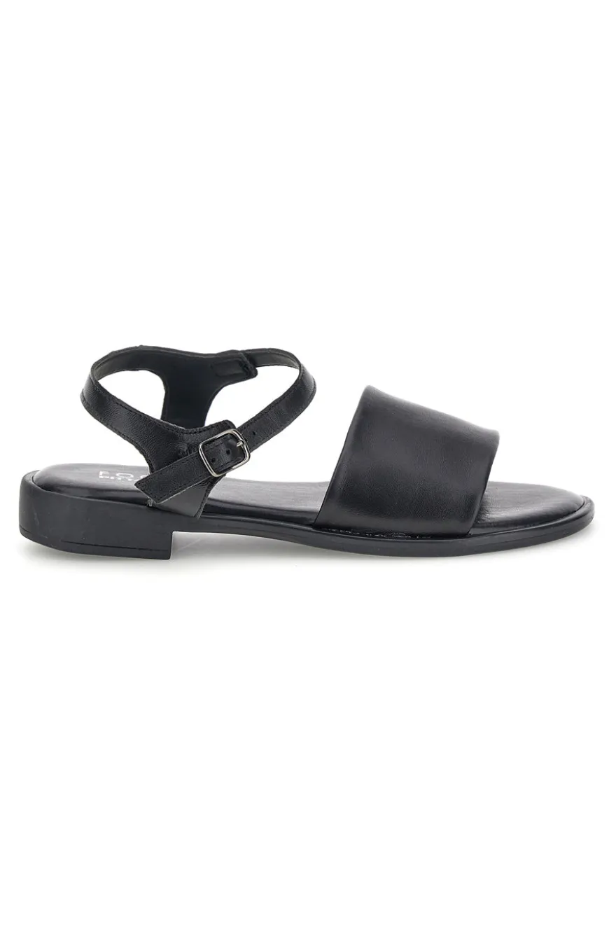 Sandali neri in vera pelle con fascia e cinturino Pittarello focus 222210