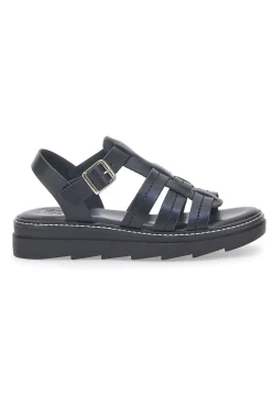 Sandali Neri in Vera Pelle Made in Italy PITTARELLO ROCK 15432