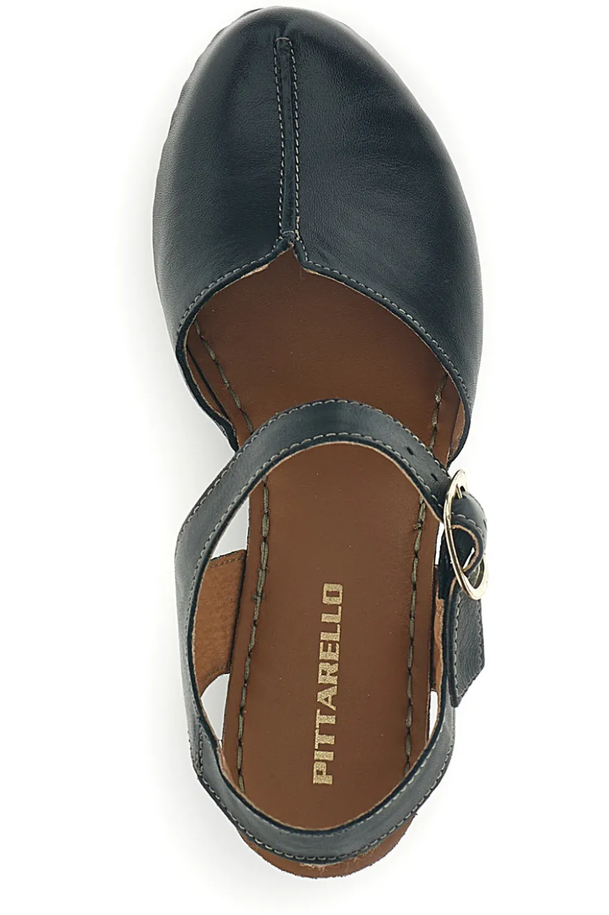 Sandali neri in vera pelle con tacco Pittarello 1145971