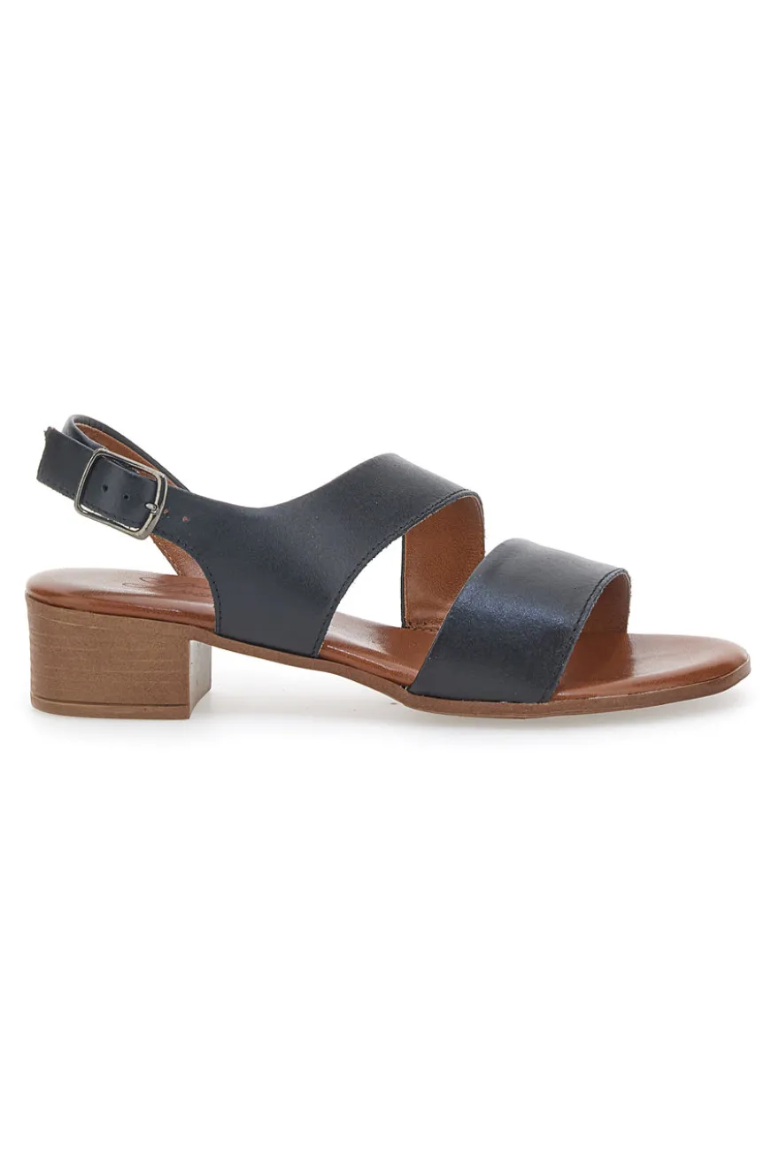 Sandali Neri In Vera Pelle Con Tacco 4 Cm Pittarello Look 243080
