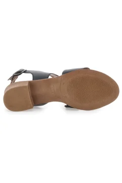 Sandali Neri In Vera Pelle Con Tacco 4 Cm Pittarello Look 243080