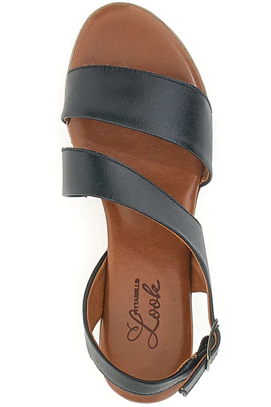Sandali Neri In Vera Pelle Con Tacco 4 Cm Pittarello Look 243080