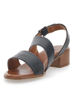 Sandali Neri In Vera Pelle Con Tacco 4 Cm Pittarello Look 243080