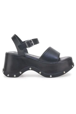 Sandali Neri In Vera Pelle con Platform Alto PITTARELLO ROCK 15777/Z