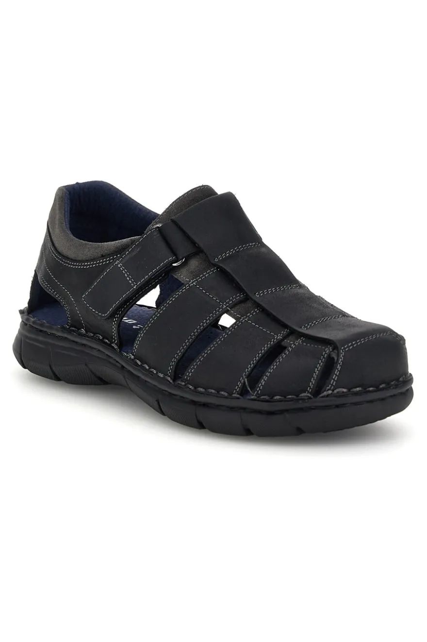 Sandali neri in vera pelle con design intagliato Pittarello eco 2617402