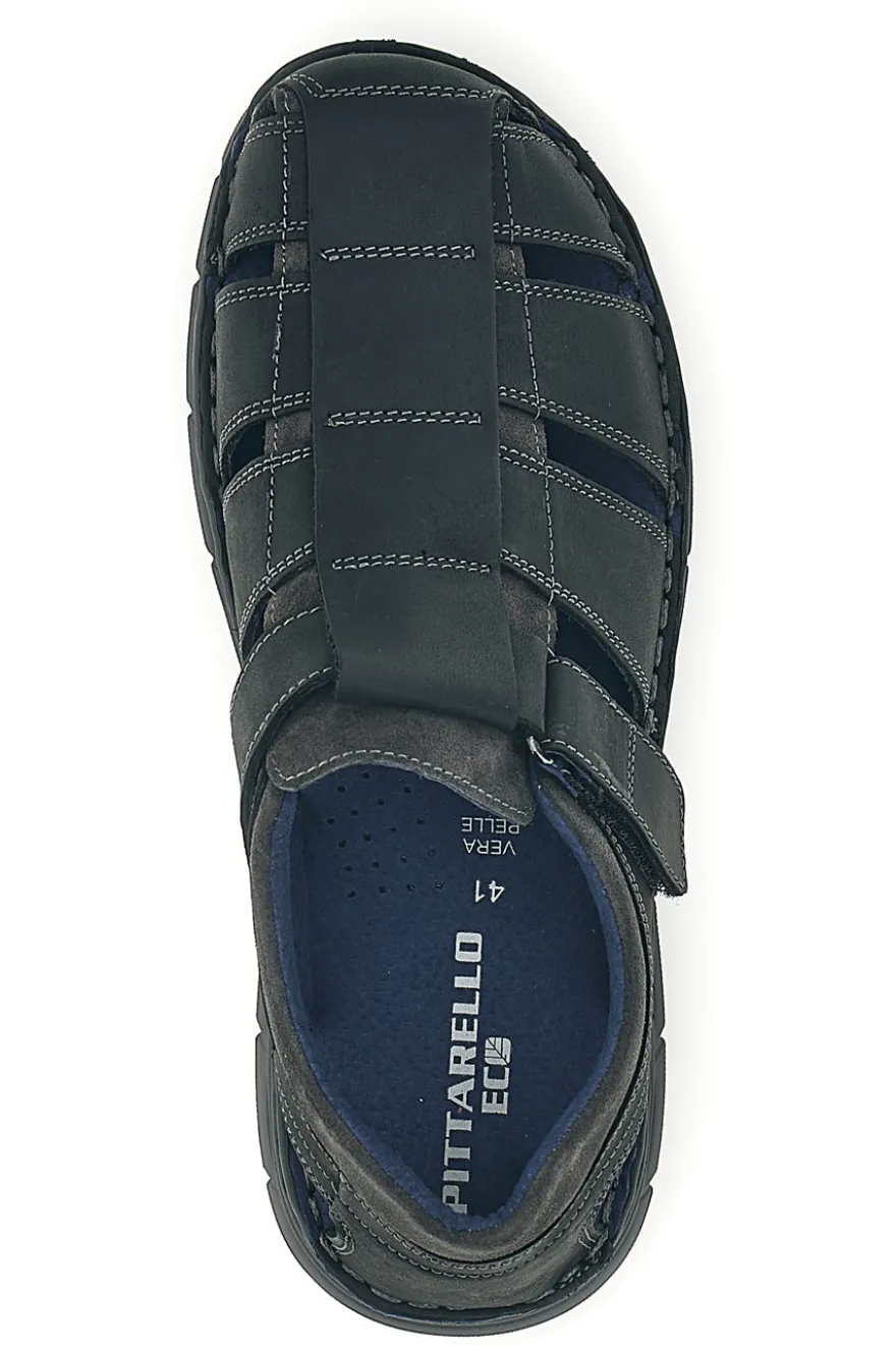 Sandali neri in vera pelle con design intagliato Pittarello eco 2617402