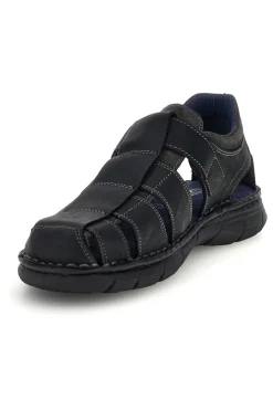 Sandali neri in vera pelle con design intagliato Pittarello eco 2617402
