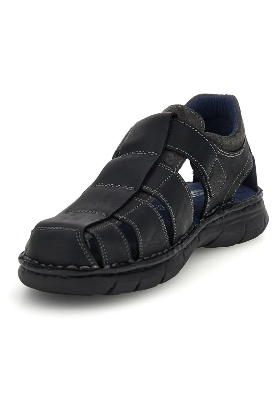 Sandali neri in vera pelle con design intagliato Pittarello eco 2617402