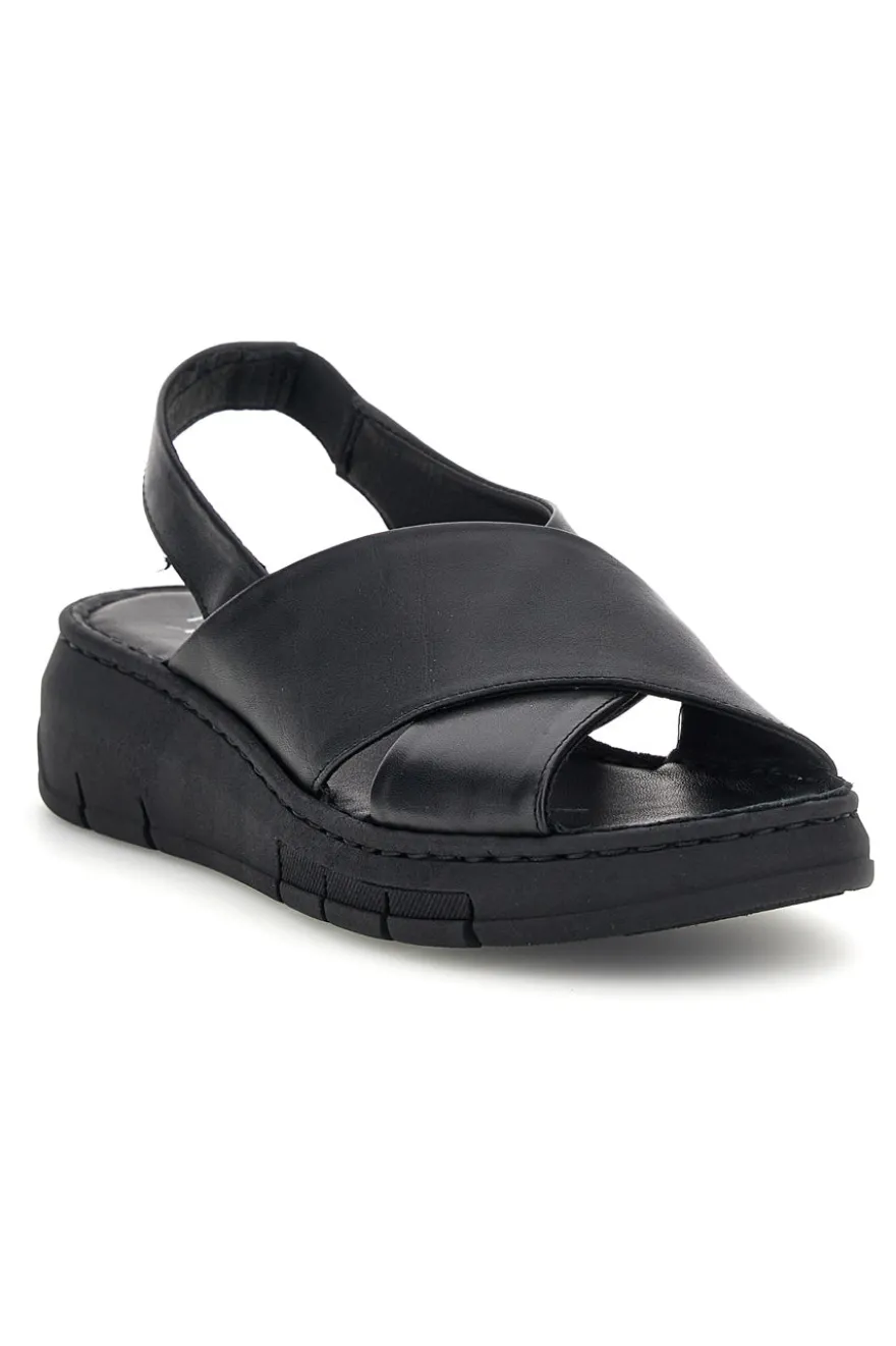 Sandali neri in vera pelle Pittarello focus 7155579