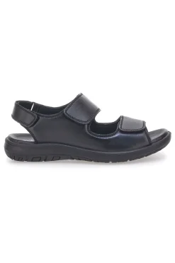 Sandali neri in vera pelle con doppio strappo Fly Dinamic FD102