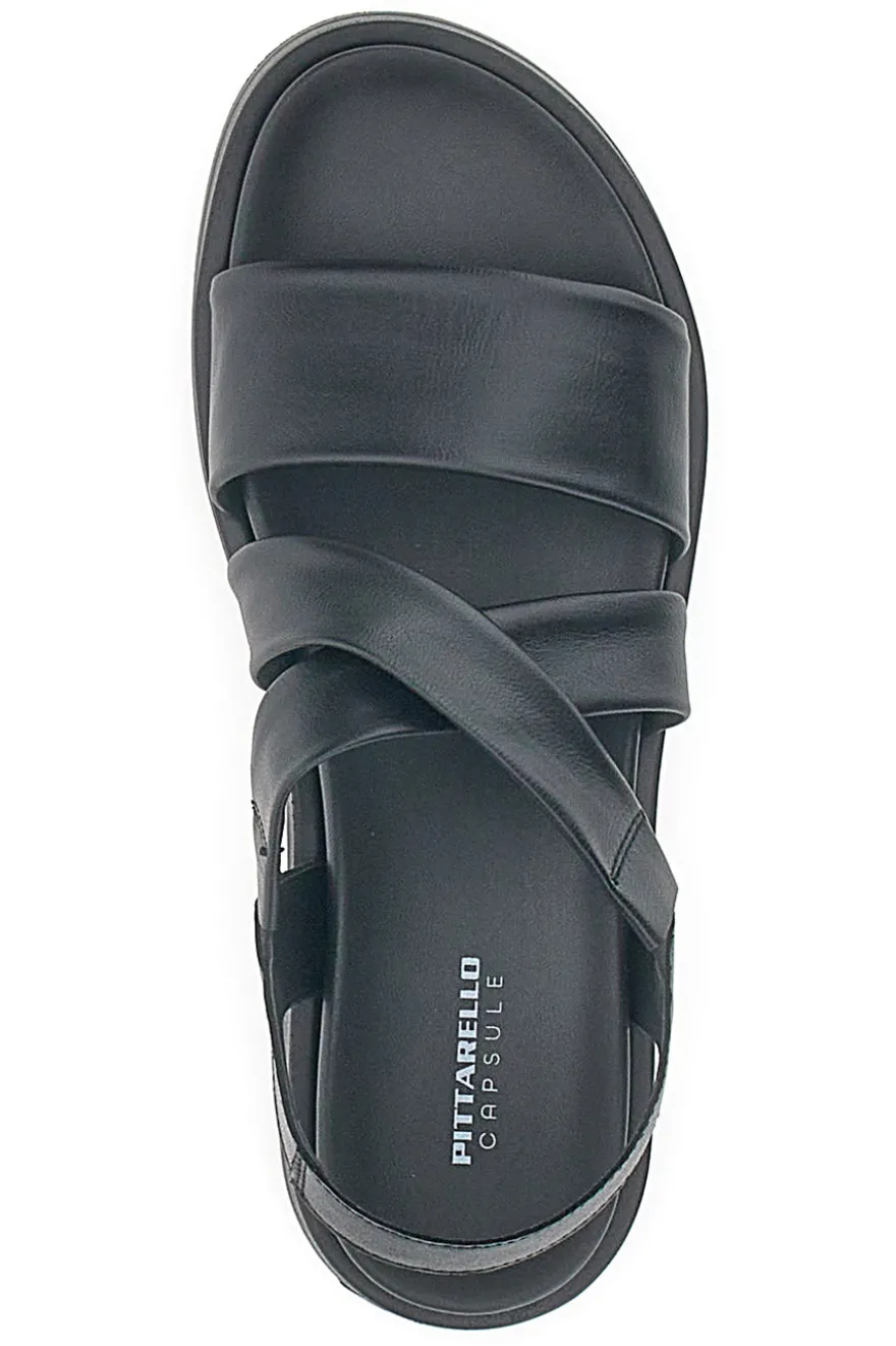 Sandali Neri In Vera Pelle Pittarello Capsule 28068