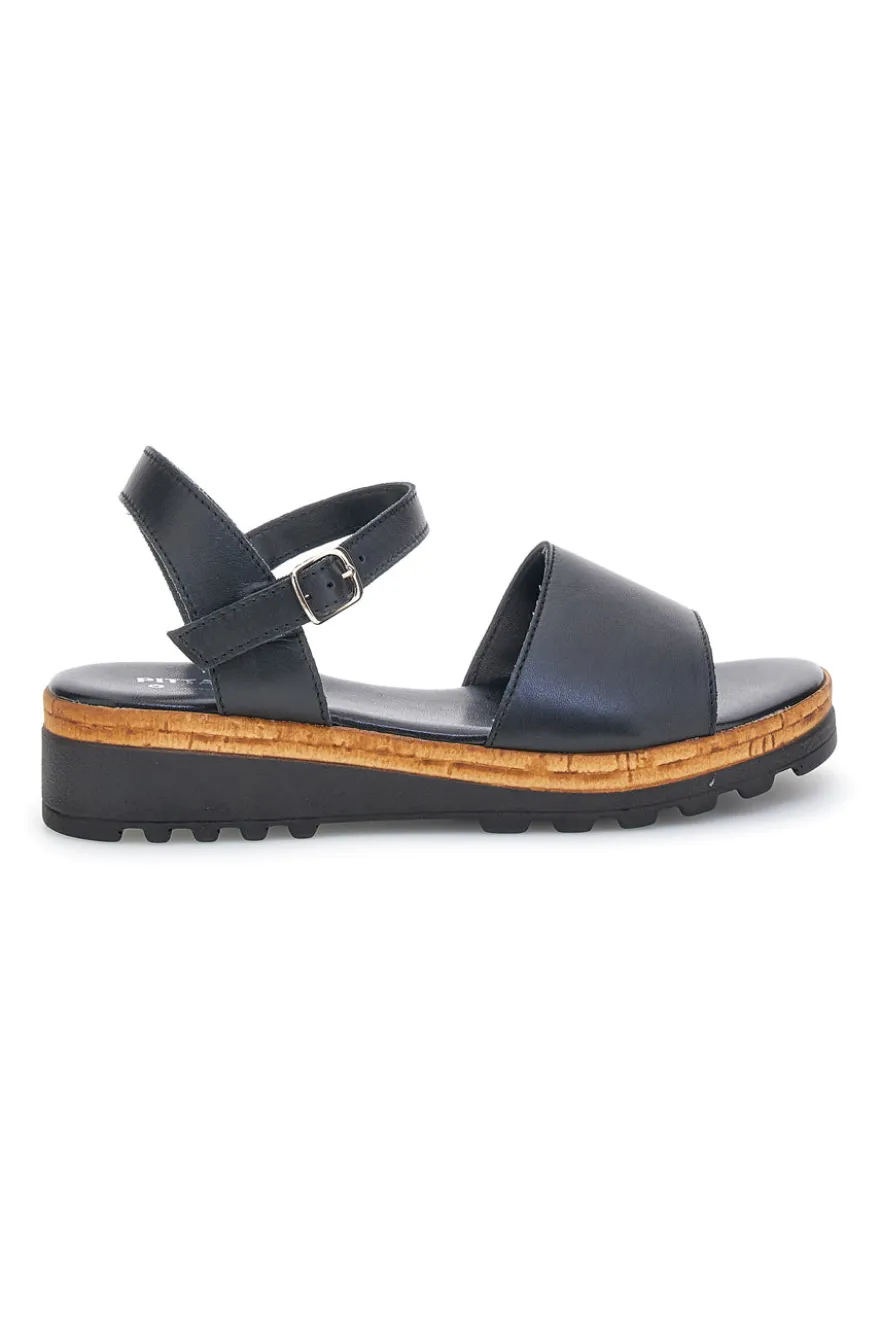 Sandali Neri in vera pelle Made in Italy con cinturino Pittarello 3185070811