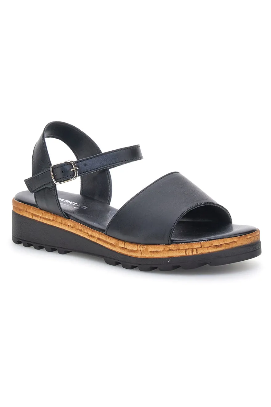 Sandali Neri in vera pelle Made in Italy con cinturino Pittarello 3185070811
