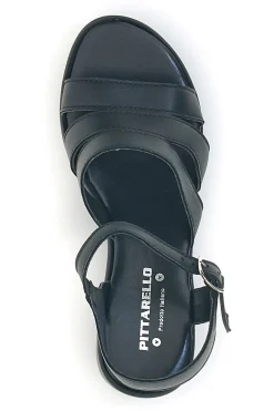 Sandali Neri in vera pelle Made in Italy con cinturino Pittarello 800071082