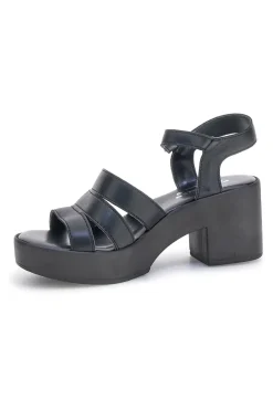 Sandali Neri in vera pelle Made in Italy con cinturino Pittarello 800071082