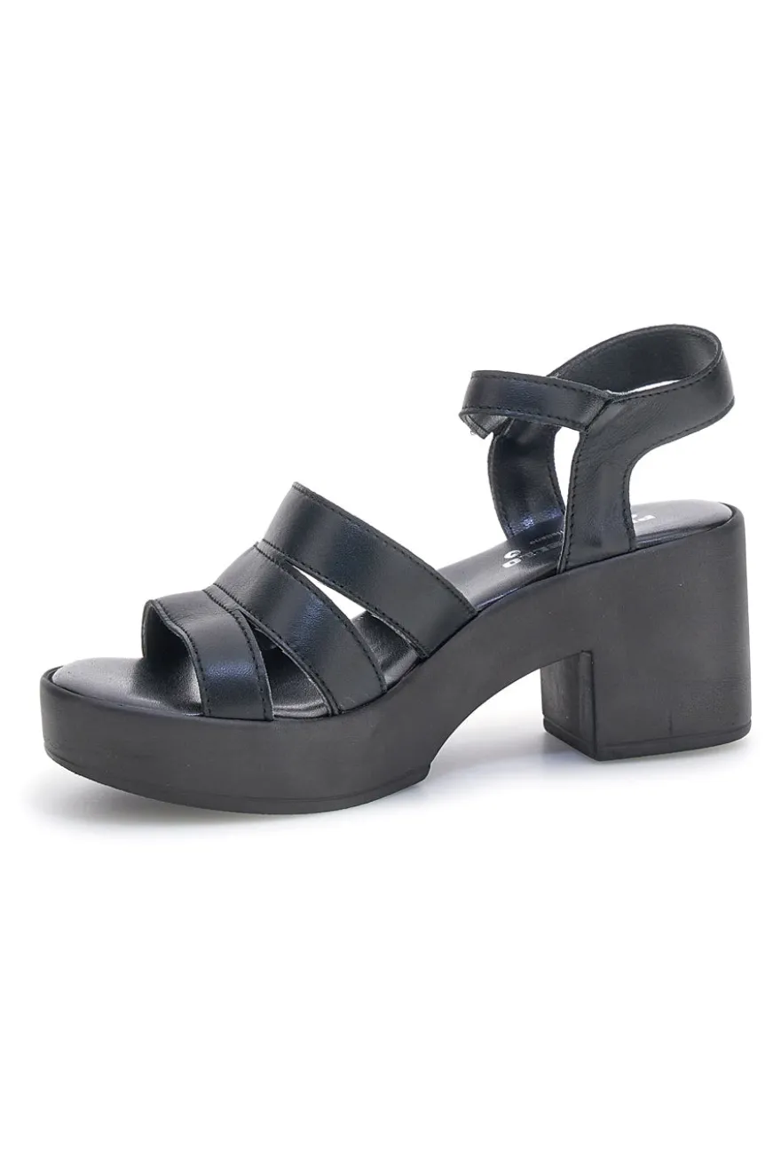 Sandali Neri in vera pelle Made in Italy con cinturino Pittarello 800071082
