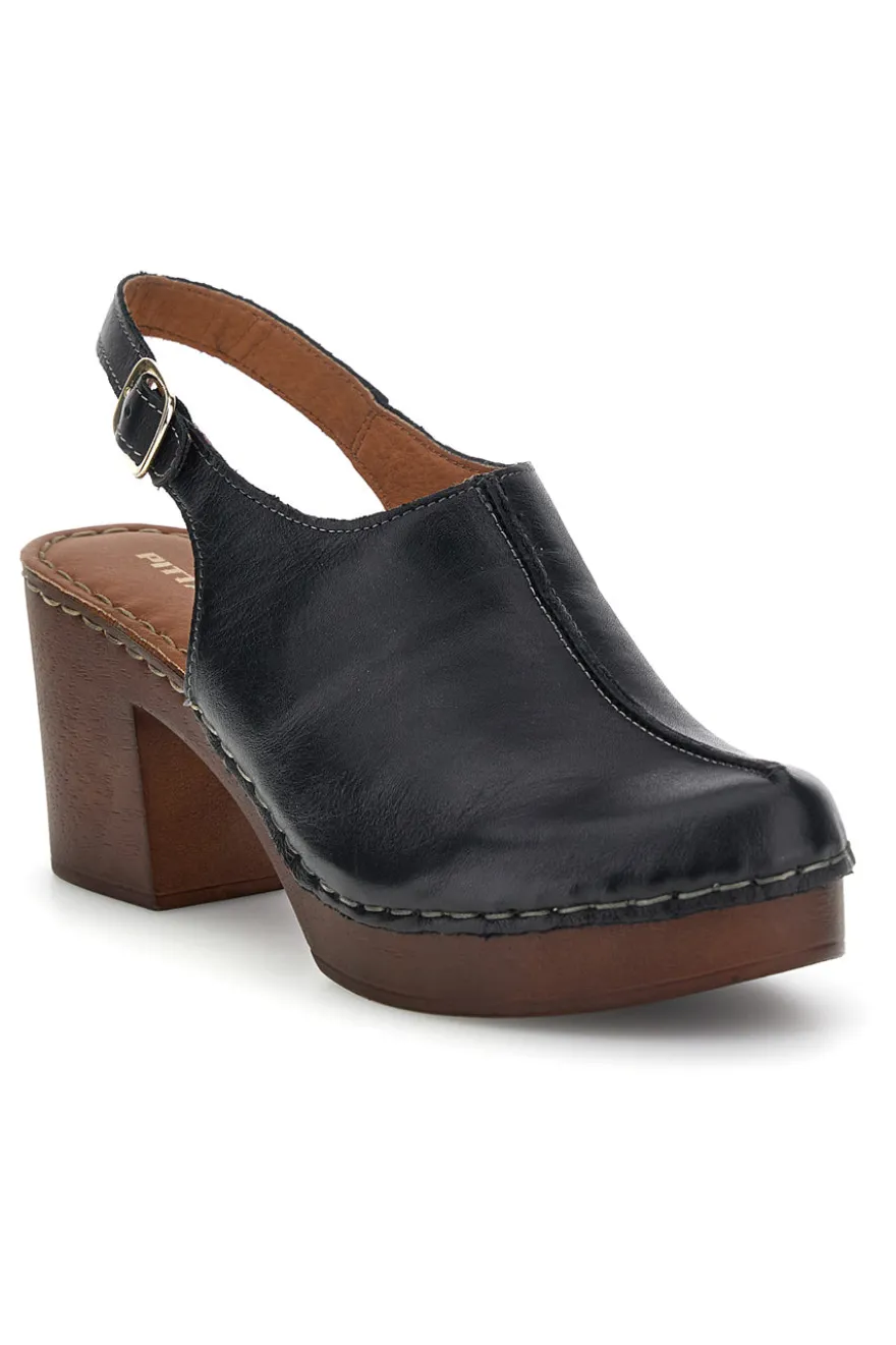 Sandali neri in vera pelle con tacco Pittarello 1143622