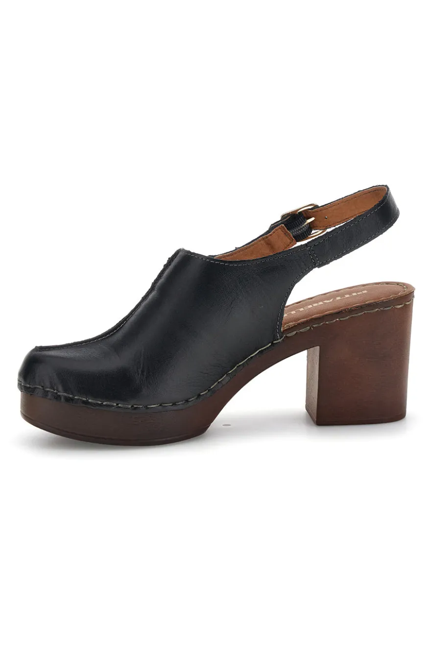 Sandali neri in vera pelle con tacco Pittarello 1143622